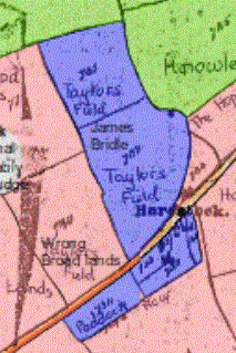 Harestock showing landowners on the 1842 Tithe Map